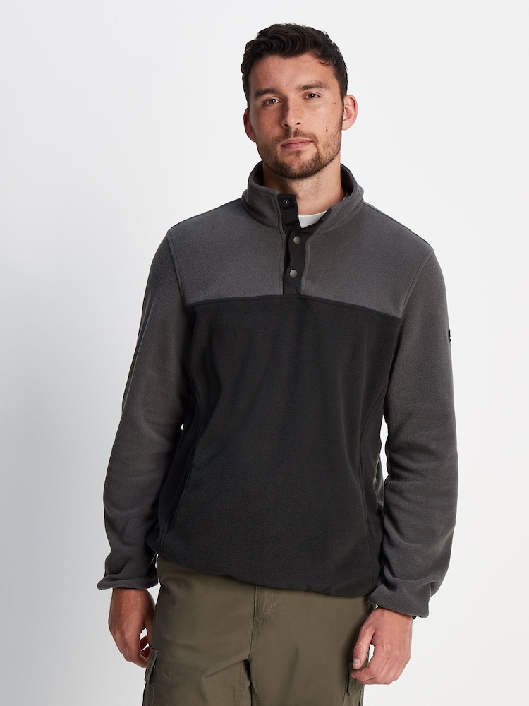 Tog 24 Black Farlow Press Stud Neck Fleece - Image 1 of 7