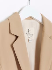 River Island Light Brown Girls Rolled Sleeve Blazer - Image 3 of 4