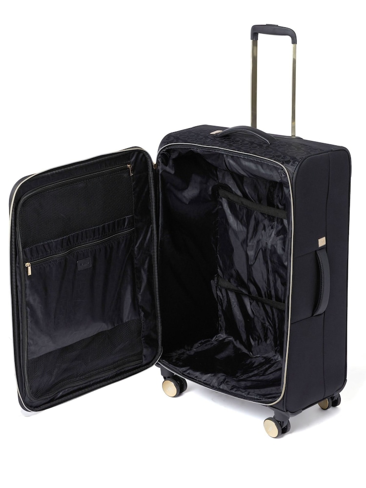 Dune London Black Oriel Monogram 78cm Large Suitcase - Image 5 of 5