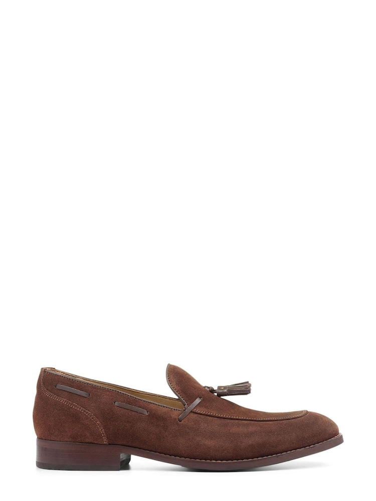 Коричневый - Ченые кожаные лоферы с кисточками для мужчин Jones Bootmaker Devon - Image 1 of 5