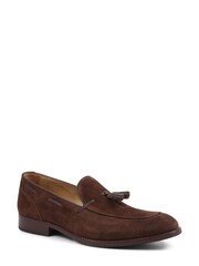 Коричневый - Ченые кожаные лоферы с кисточками для мужчин Jones Bootmaker Devon - Image 2 of 5