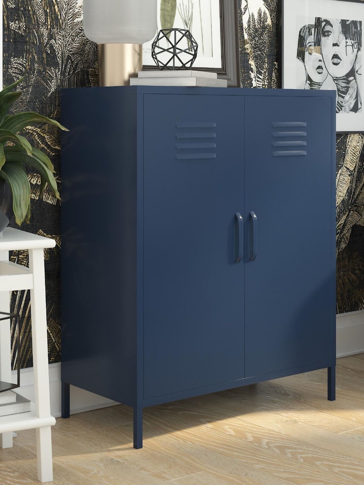 Dorel Home Navy Blue Europe Bradford 2 Door Metal Storage Cabinet - Image 1 of 4