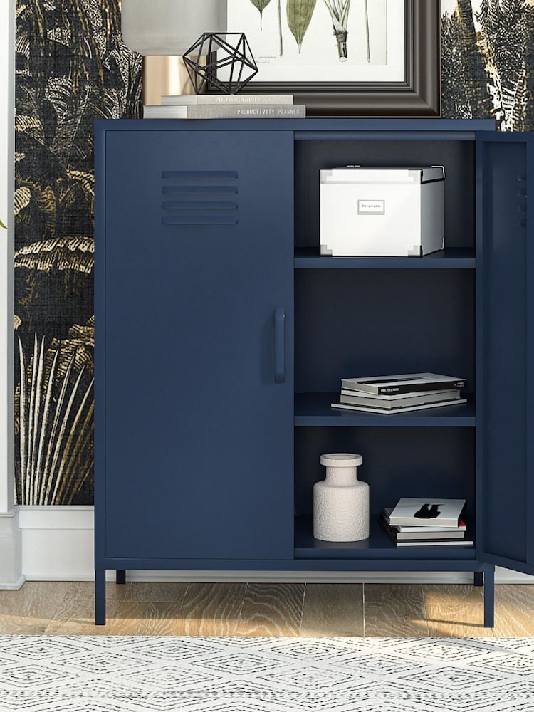 Dorel Home Navy Blue Europe Bradford 2 Door Metal Storage Cabinet - Image 2 of 4