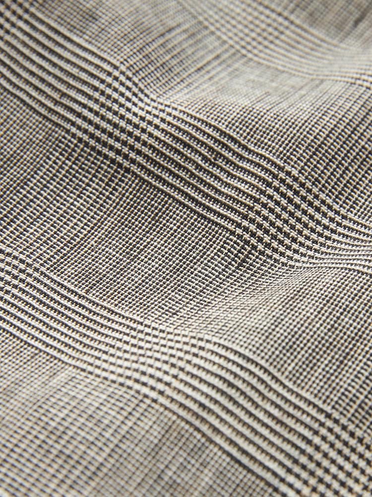 Taupe Brown Double Breasted Slim Nova Fides Check Blazer - Image 13 of 13