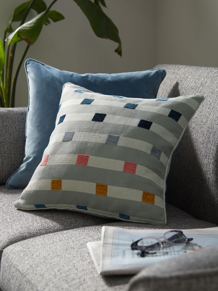 Multi Bright Wilson Geo Stripe Cushion - Image 1 of 5 Multi Bright Wilson Geo Stripe Cushion - Image 1 of 5