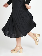 Jones Bootmaker Gold Giuseppa Platform Sandals - Image 1 of 6