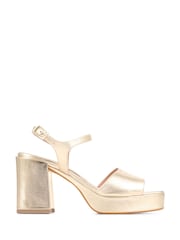 Jones Bootmaker Gold Giuseppa Platform Sandals - Image 2 of 6