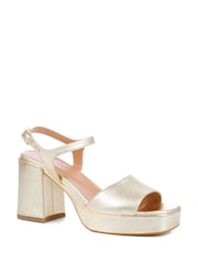 Jones Bootmaker Gold Giuseppa Platform Sandals - Image 3 of 6