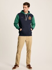 Joules Official Badminton Green & Navy Jersey Hoodie - Image 3 of 7