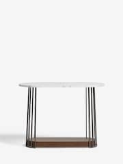 Grey Linear Marble Effect Sofa Side Table - Image 2 of 6