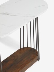 Grey Linear Marble Effect Sofa Side Table - Image 5 of 6