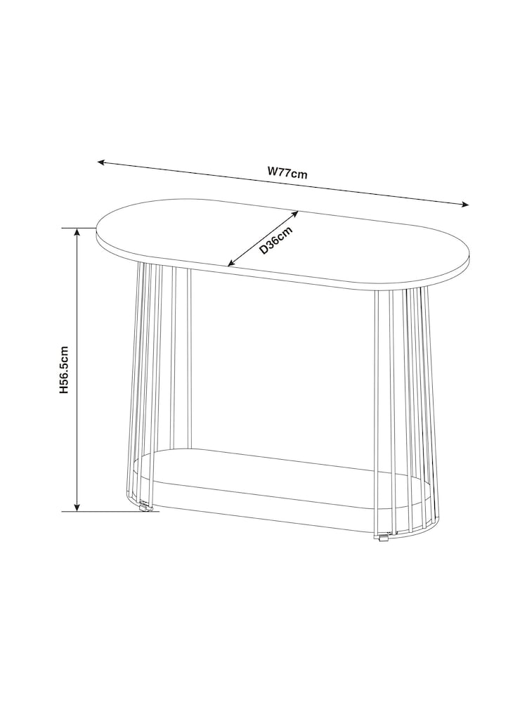 Grey Linear Marble Effect Sofa Side Table - Image 6 of 6