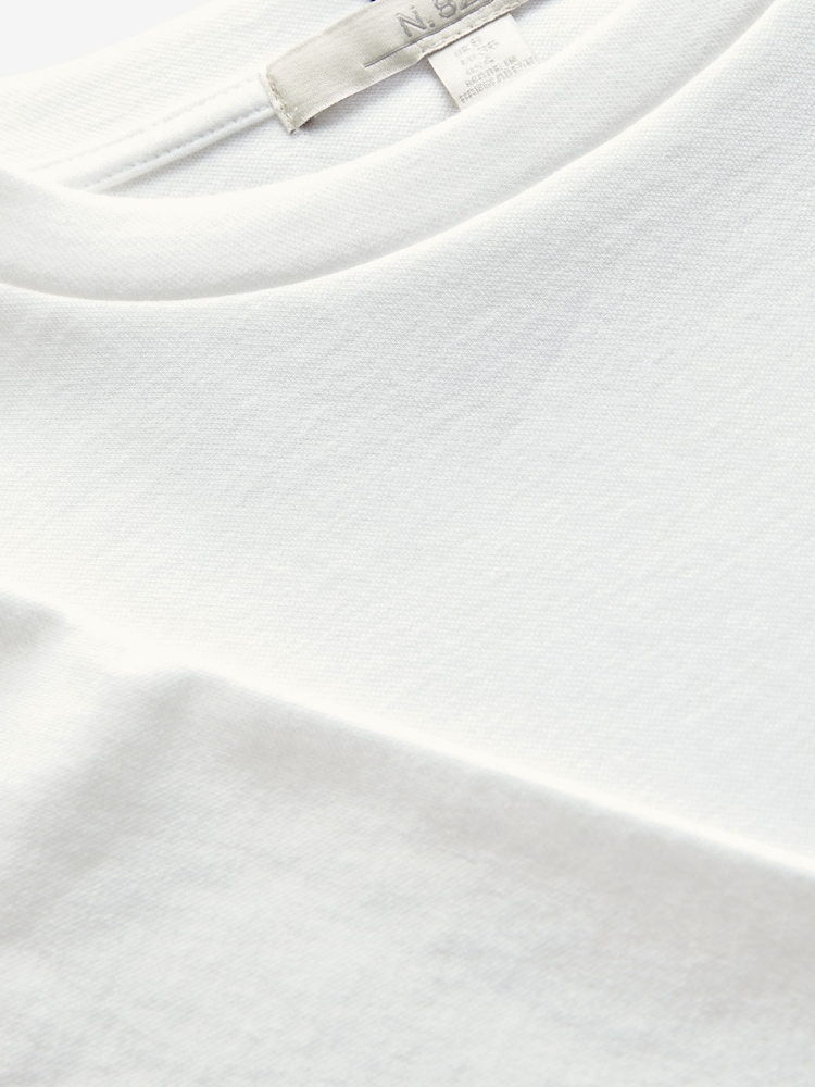 Blanc - T-shirt Manche courte Col ras du cou lourd - Image 8 of 9