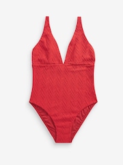 Red Plunge Tummy Control Swimsuit - Image 6 of 6