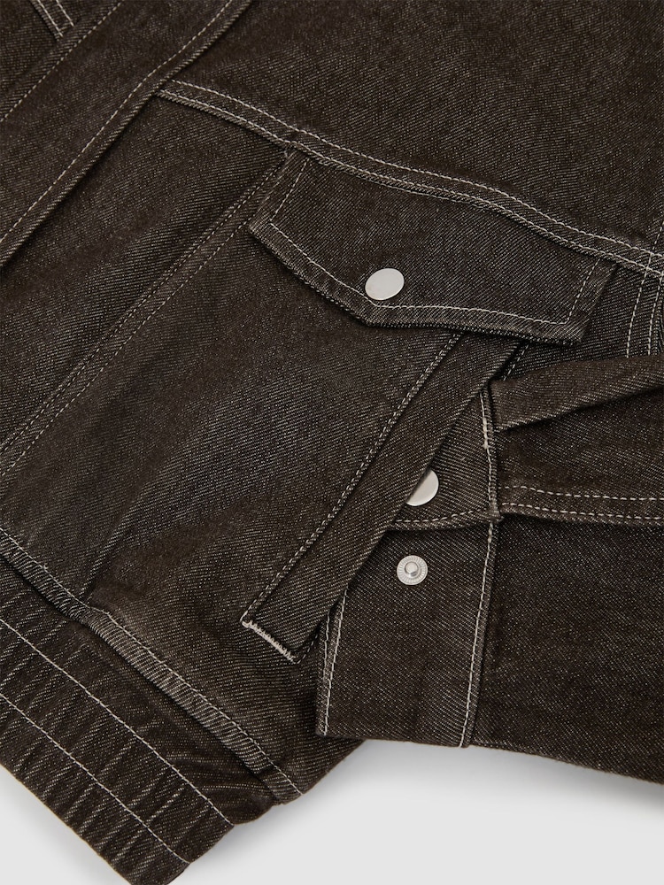 Reiss Blair Relaxed Denim Bomber Jacket - Bild 6 von 6