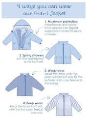 JoJo Maman Bébé Pink Blossom 4-in-1 Waterproof Polarfleece Jacket - Image 10 of 10