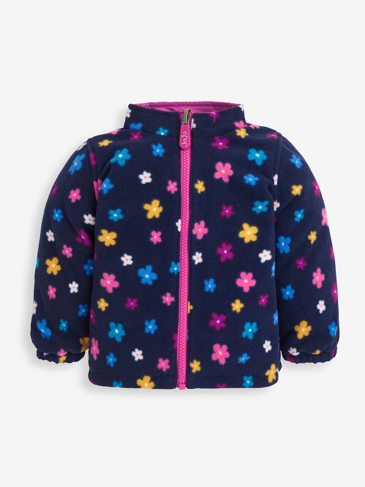 JoJo Maman Bébé Pink Blossom 4-in-1 Waterproof Polarfleece Jacket - Image 2 of 10