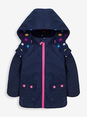JoJo Maman Bébé Pink Blossom 4-in-1 Waterproof Polarfleece Jacket - Image 3 of 10