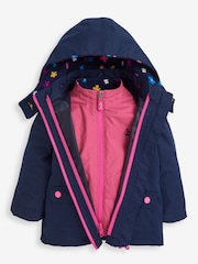JoJo Maman Bébé Pink Blossom 4-in-1 Waterproof Polarfleece Jacket - Image 4 of 10
