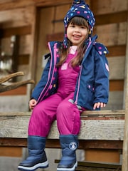 JoJo Maman Bébé Pink Blossom 4-in-1 Waterproof Polarfleece Jacket - Image 8 of 10
