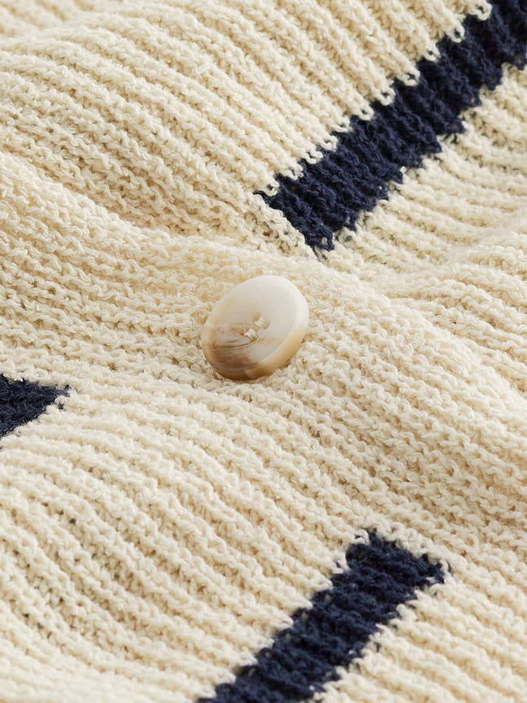 Ecru White Stripe Cardigan - Image 7 of 7 Ecru White Stripe Cardigan - Image 7 of 7