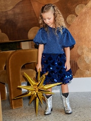 Angel & Rocket Blue Ellie Sequin Skirt - Image 2 of 8