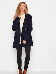 Long Tall Sally Blue Double Breasted Brushed Blazer - Image 2 of 4