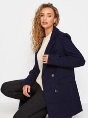 Long Tall Sally Blue Double Breasted Brushed Blazer - Image 4 of 4