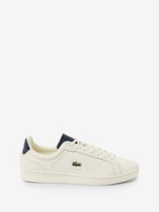 Lacoste Cream/Navy Carnaby Pro Leather Trainers - Image 1 of 4