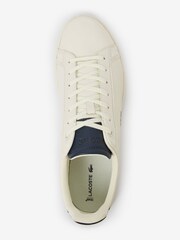 Lacoste Cream/Navy Carnaby Pro Leather Trainers - Image 3 of 4