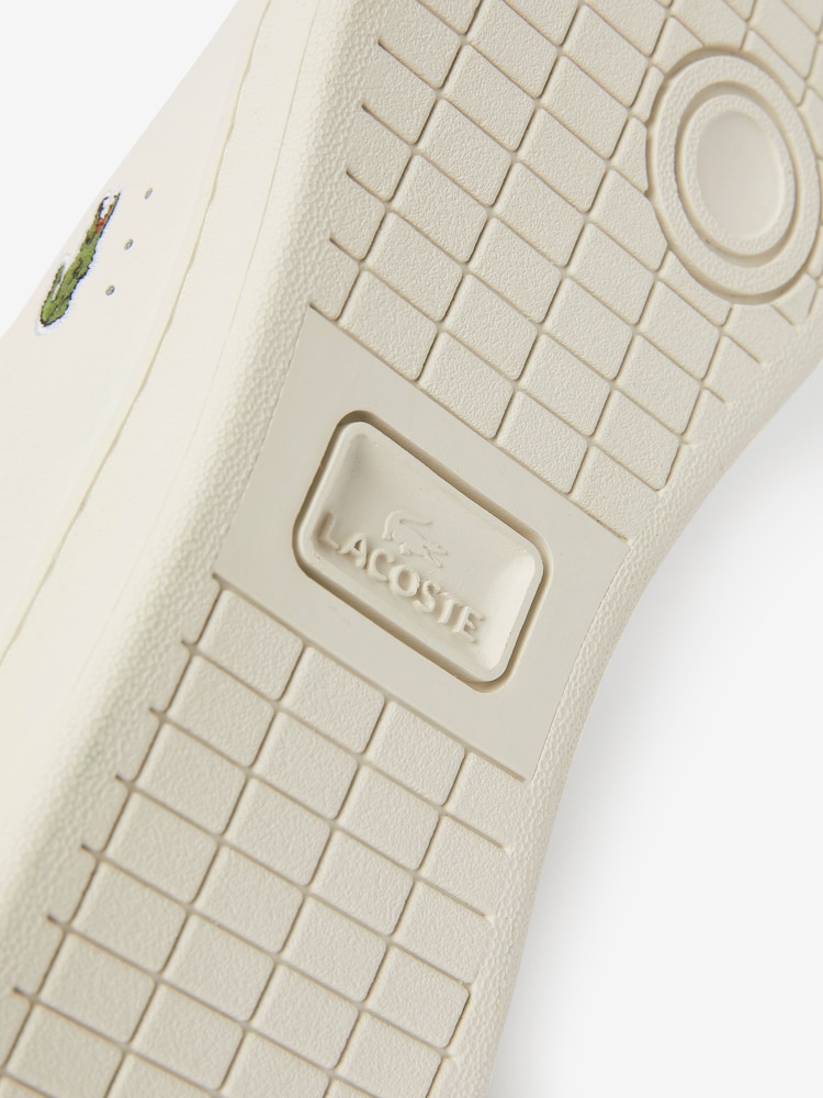 Lacoste Cream/Navy Carnaby Pro Leather Trainers - Image 4 of 4