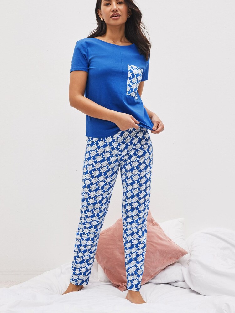 Blue Turtle Cotton Short Sleeve Pyjamas - Image 2 of 7