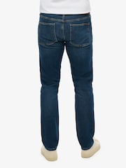 Темно-синий - Хлопковые джинсы узкого кроя прямого кроя Superdry - Изображение 4 из 8