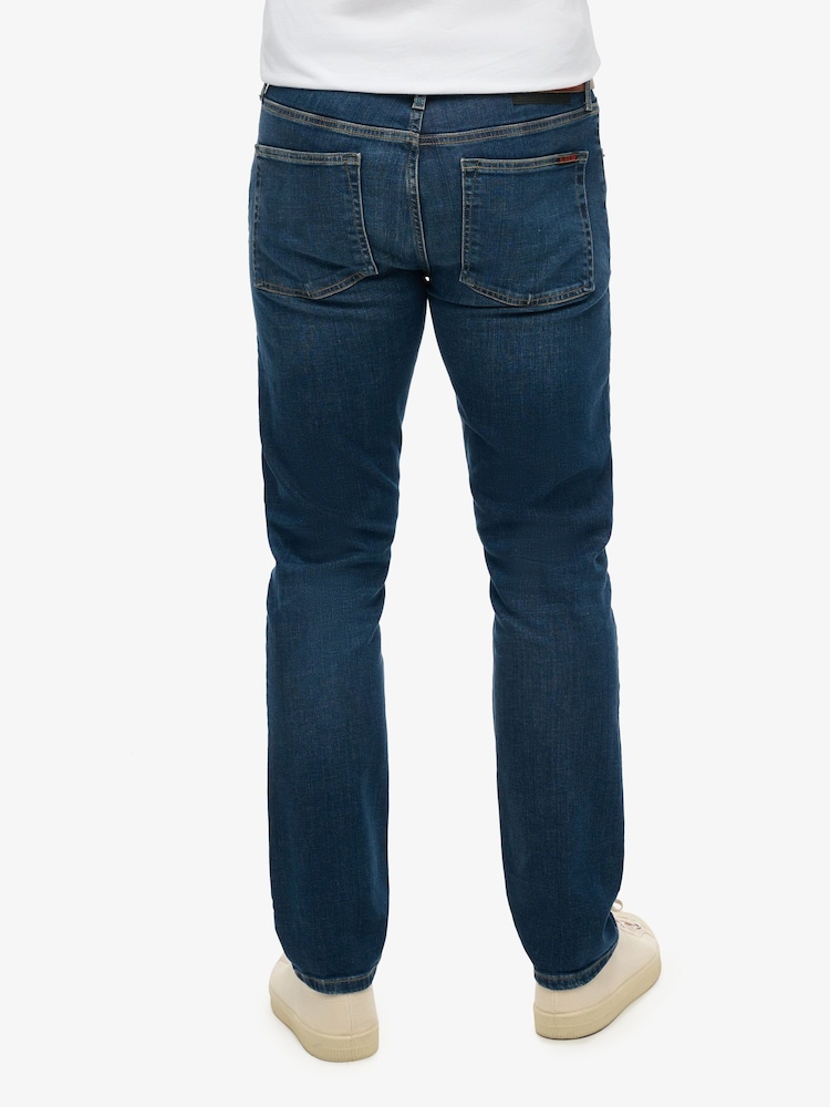 Superdry Dark Blue Cotton Slim Straight Jeans - Image 4 of 8