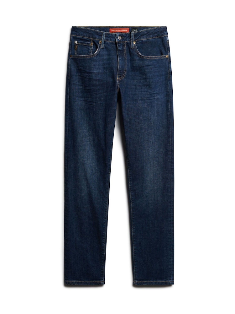 Superdry Dark Blue Cotton Slim Straight Jeans - Image 7 of 8