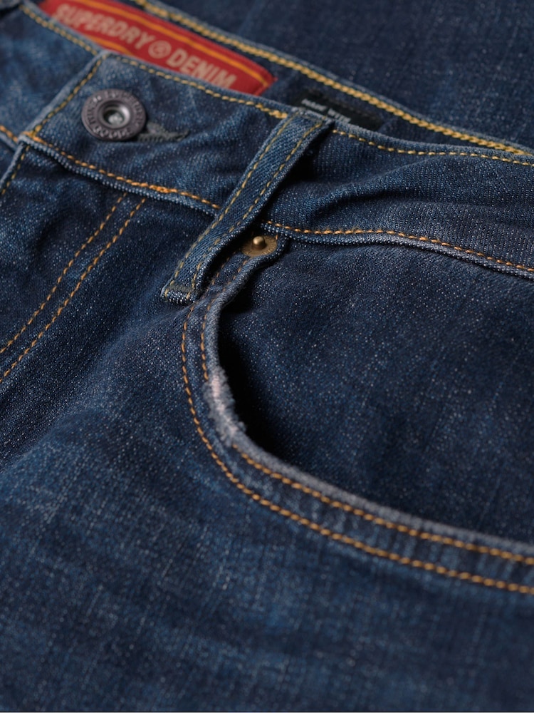 Темно-синий - Хлопковые джинсы узкого кроя прямого кроя Superdry - Изображение 8 из 8 Темно-синий - Хлопковые джинсы узкого кроя прямого кроя Superdry - Изображение 8 из 8