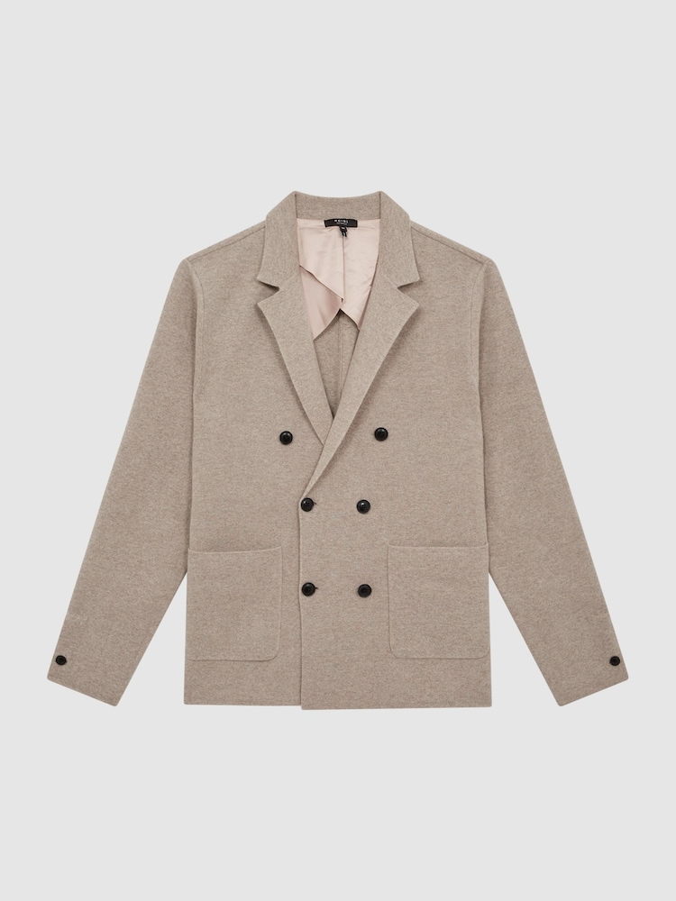 Reiss Chinchilla Marko Double Breasted Knitted Cashmere Blazer - Image 2 of 7