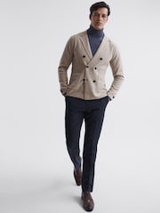 Reiss Chinchilla Marko Double Breasted Knitted Cashmere Blazer - Image 3 of 7
