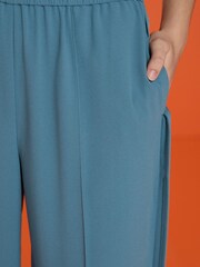 Blue Elasticated High Waist Wide Leg Trousers - Image 4 of 6