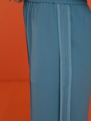 Blue Elasticated High Waist Wide Leg Trousers - Image 5 of 6