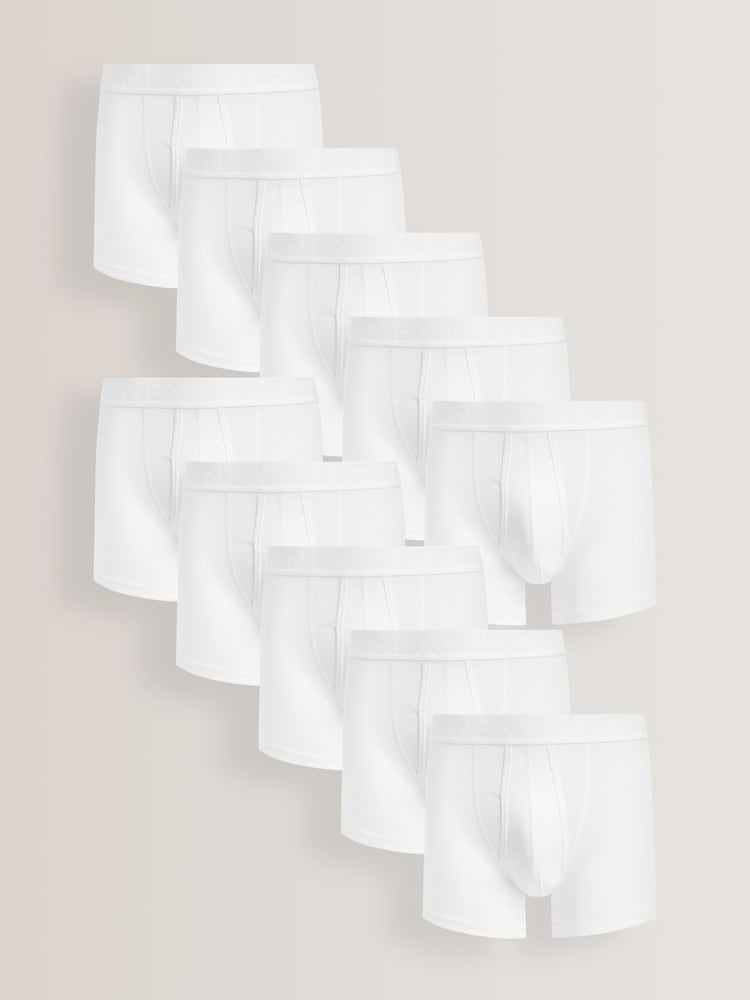 White 10 pack A-Front Boxers - Image 1 of 5