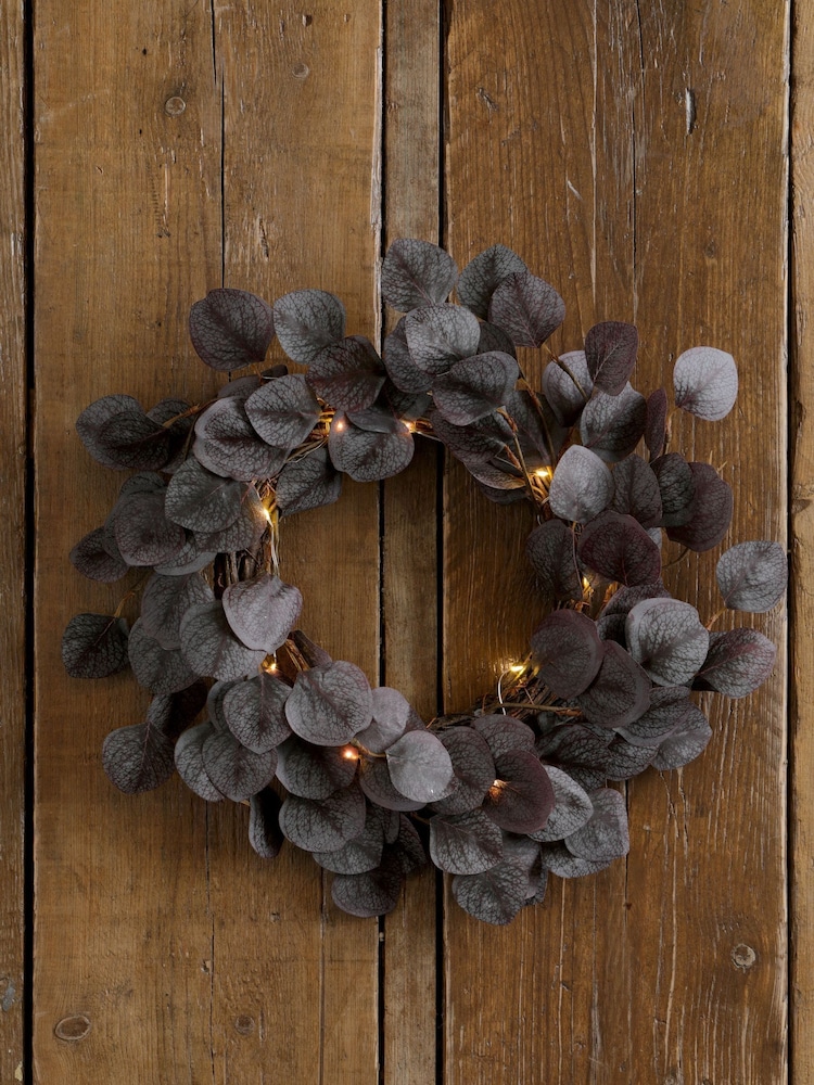 Laura Ashley Royal Purple Swirl LED Wreath - Image 1 of 2