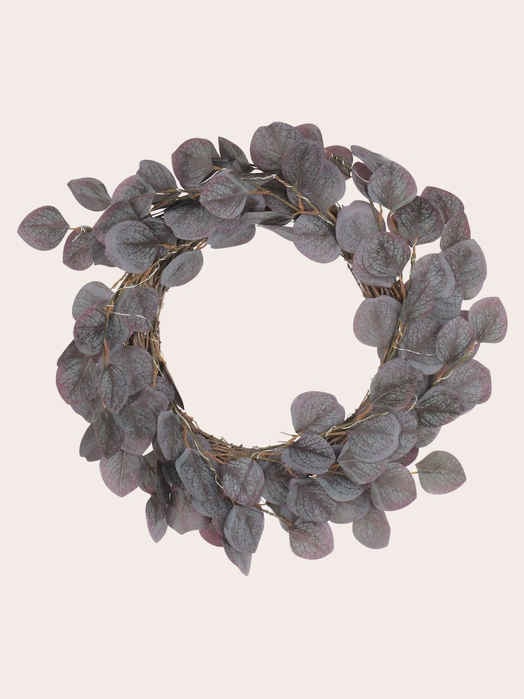 Laura Ashley Royal Purple Swirl LED Wreath - Image 2 of 2