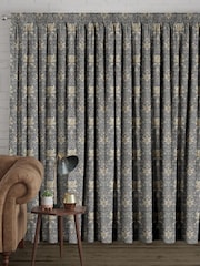 Indigo Blue Langley Made To Measure 100% Cotton Curtains - Image 2 of 9