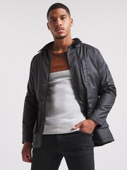 Jacamo Black Cotton Wax Jacket - Image 3 of 4