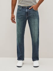 Vintage-Dunkelblau - Lässig - Denim-Jeans mit Vintage-Waschung - Bild 1 von 8