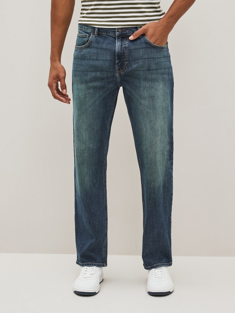 Vintage-Dunkelblau - Lässig - Denim-Jeans mit Vintage-Waschung - Bild 1 von 8