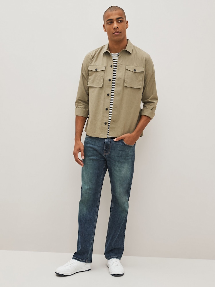 Vintage-Dunkelblau - Lässig - Denim-Jeans mit Vintage-Waschung - Bild 2 von 8