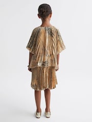 Vestido plisado metalizado a capas Rhea de Reiss - Imagen 5 de 6