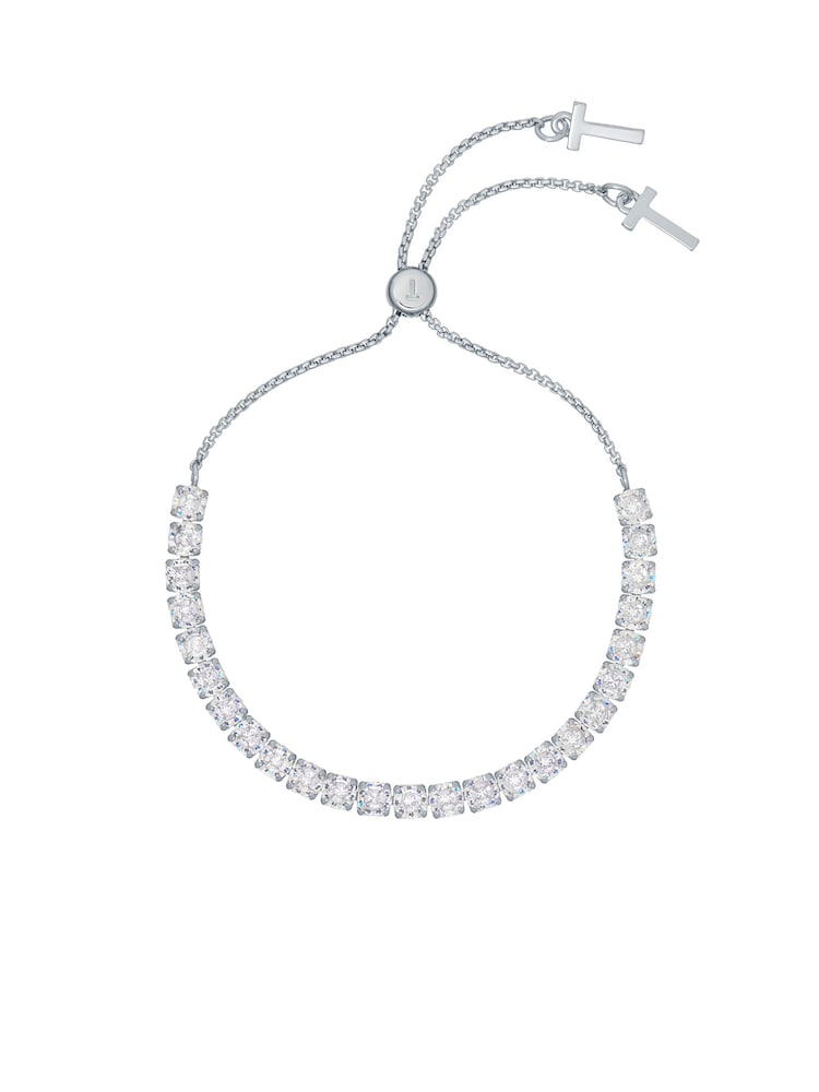 Ted Baker Silver Tone MELRAH: Crystal Adjustable Tennis Bracelet For Women - Image 1 of 8